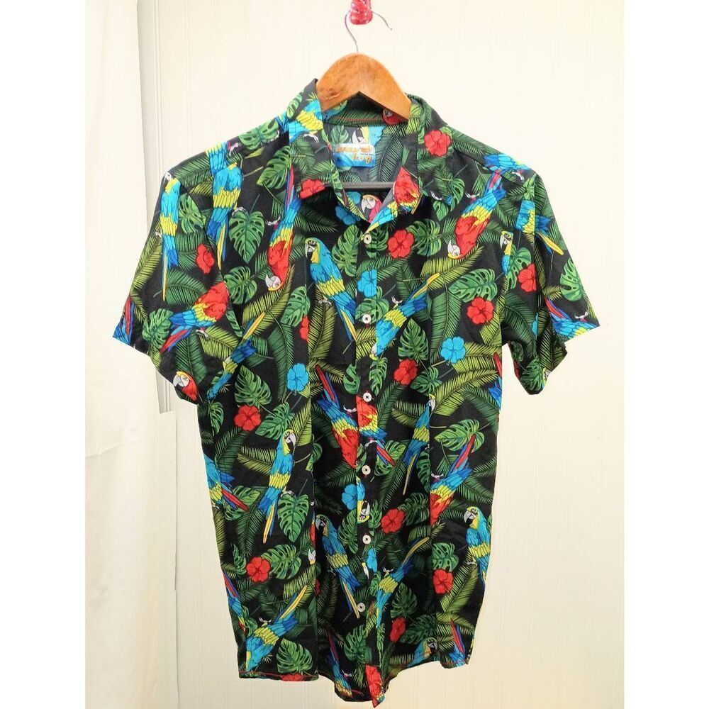 Wavy hog Hawaiian,short sleeved button up shirt. kids extra large